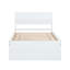 Structure de lit simple avec détails blanc crème - Élégante pièce maîtresse de la chambre à coucher à 2 tiroirs