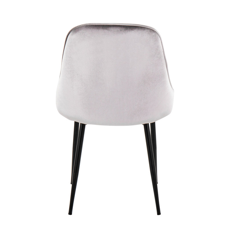 Chaise d'appoint large Seel, Noir, Polyester argent