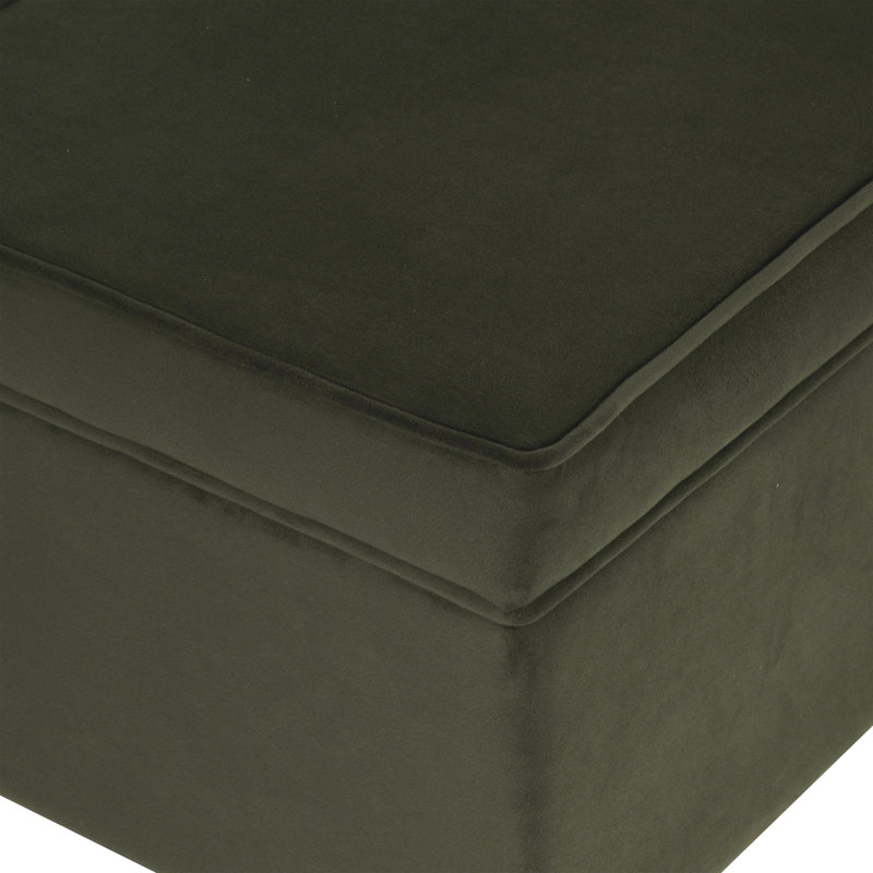 Repose-pieds avec rangement de 24 po Kelemen, Velours vert Loden