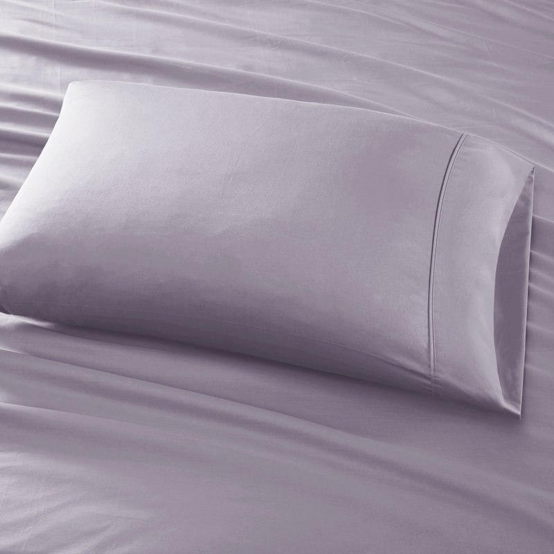 Queen Purple Cotton Polyester Solid Cover Sheet Set