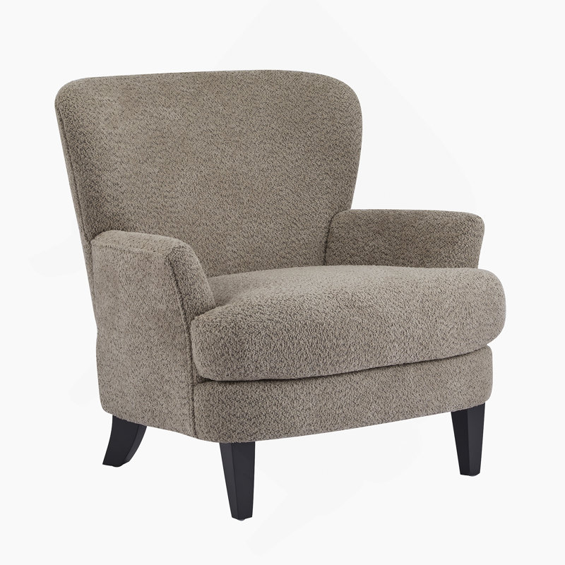 Fauteuil club rembourré Gerald Boucle, Bouclette brune