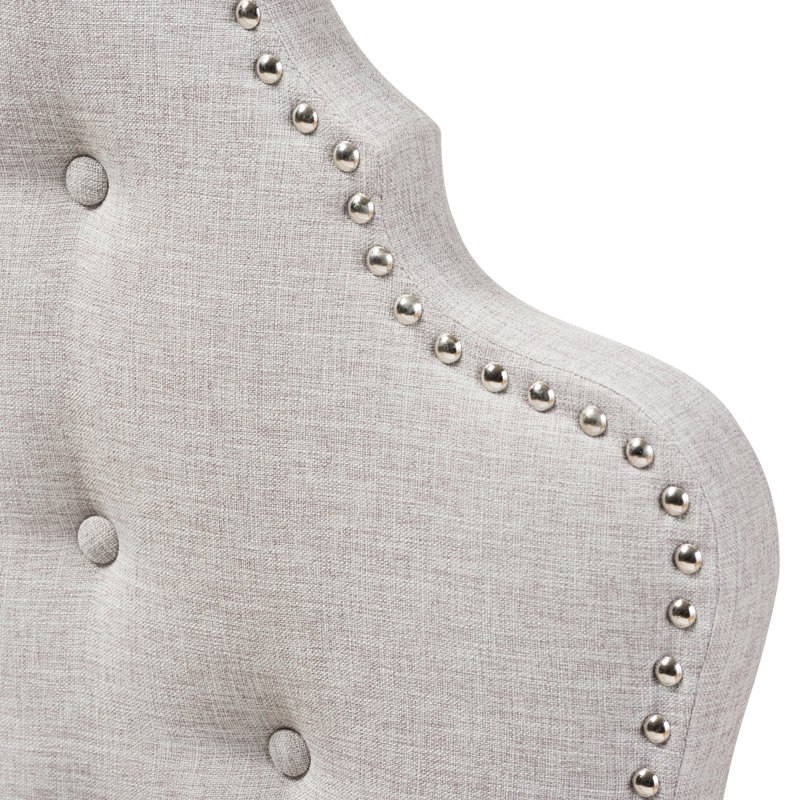 Tête de lit tapissier Gedeone, Très grand, Beige-gris