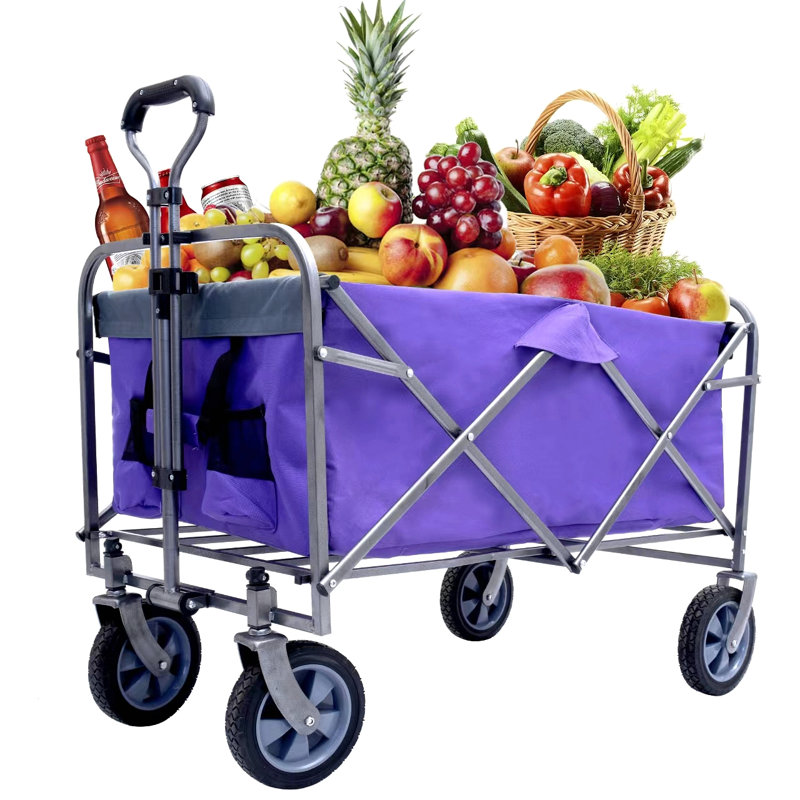 Chariot de camping pliant polyvalent pour l'extérieur, Mauve