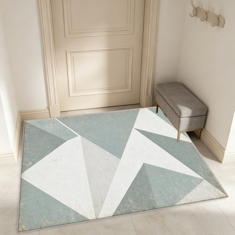 Vintage Teal Geometric carpet-easy to clean, machine-washable, soft and comfortable; suitable for door mats, kitchens, living rooms, bedrooms, corridors, and laundry areas. Easy to clean, durable carpet for home decoration.