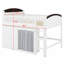 Lit mezzanine pour enfants et adolescents avec armoire de rangement, garde-robe et lumières DEL-588129891