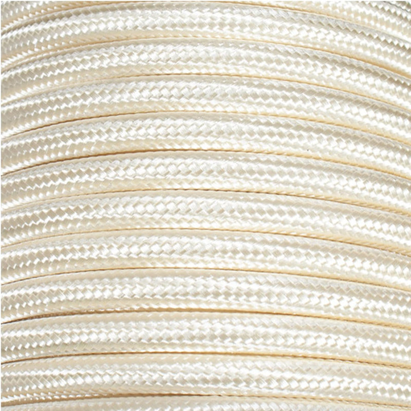 3m 2 Core Round Fabric Electrical Cable Braided Flex Cord for Lightning Lamp and DIY Projects, Ivory