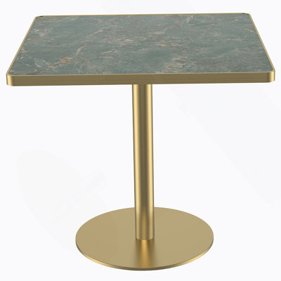 Table carrée bistro moderne tulipe 31,5 pouces avec plateau en faux marbre, facile à assembler, structure en métal robuste