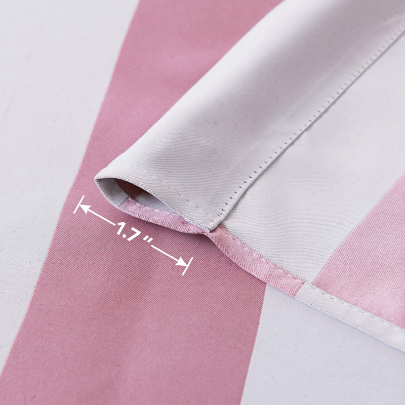 Zamudio Room Darkening Curtain Pair, Pink/White, 46" W x 45" L