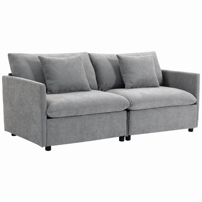 Canapé en chenille de 73 po de large avec 2 coussins épais