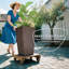 Ensemble de jardinières en polypropylène durable, conception moderne en rotin pour la maison et le jardin