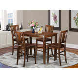 Stjean 4 - Person Solid Wood Solid Wood Top Four Leg Dining Set