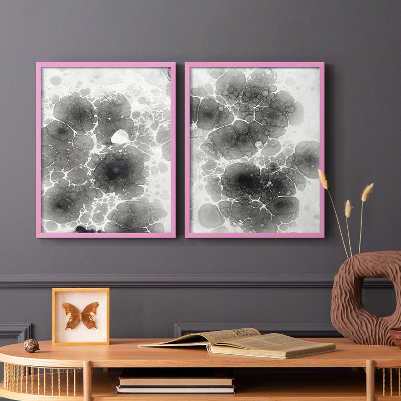 Impression encadrée Marble I-Premium - prête à être accrochée - aucun clou requis - aucun clou requis, Rose