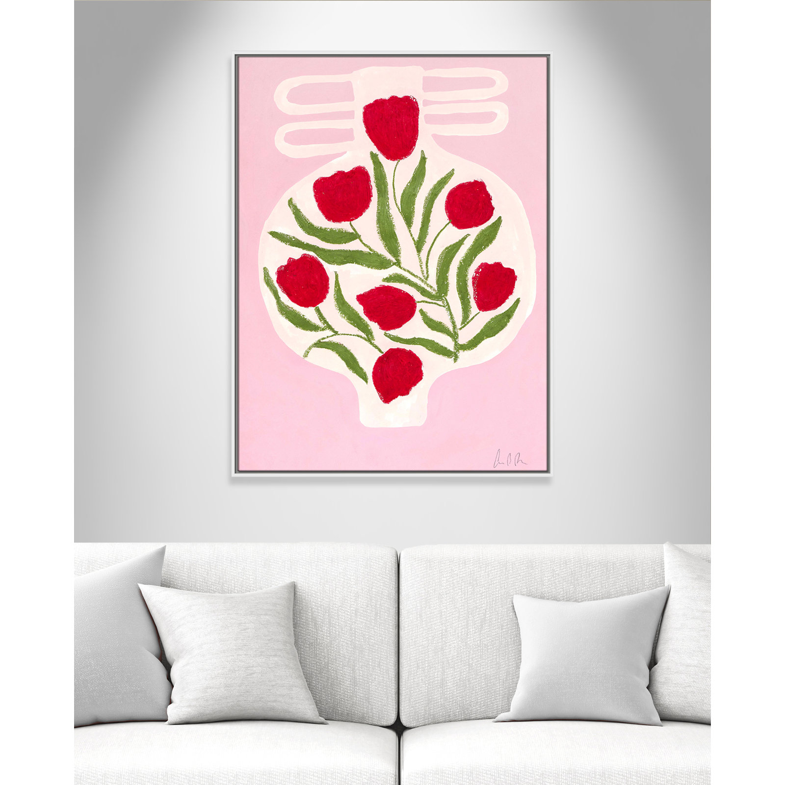 Vase No. 02 Print by Camilla Bergqvist, 41.5" H x 31.5" W, White