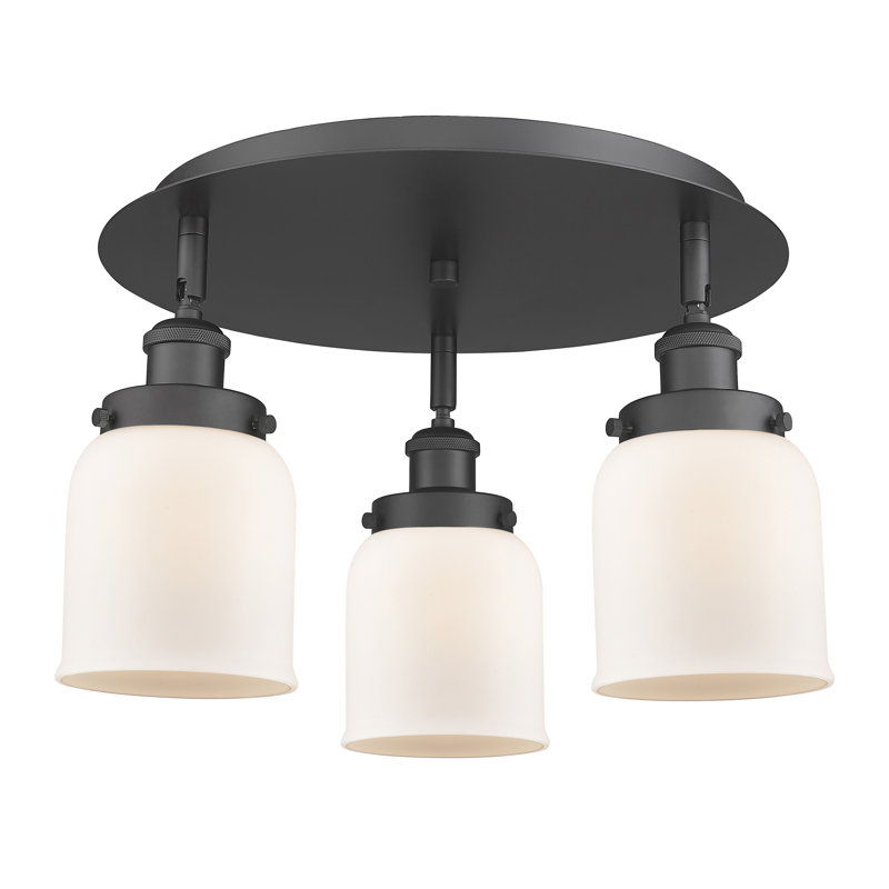 Bejtullah Glass Flush Mount, Matte White, Matte Black