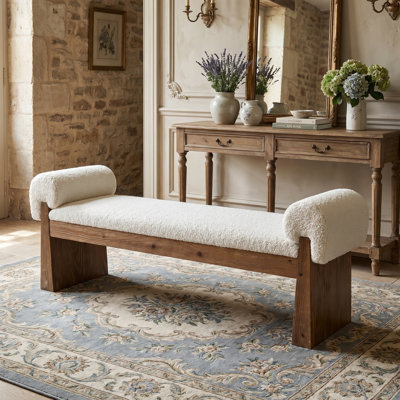 Solid Wood Upholstered Entryway Bench