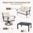 4-Piece Vintage Metal Swivel Rocker Conversation Set – Double X-Back, 5.5" Cushions, Military-Grade Rust Protection