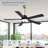 52" Modern Ceiling Fan, Reversible DC Motor 6 Speed with Remote Control for Living Room-1301777377