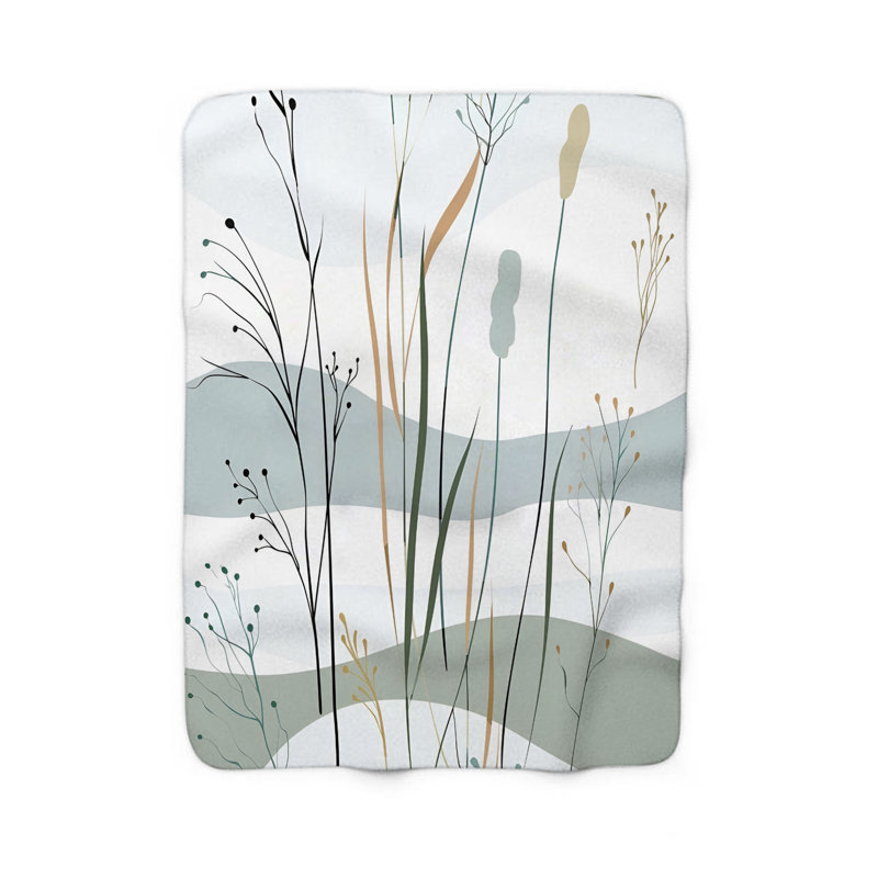 Gentle Pastel Meadows - Couverture Sherpa de qualité supérieure 1 pièce, Lit simple