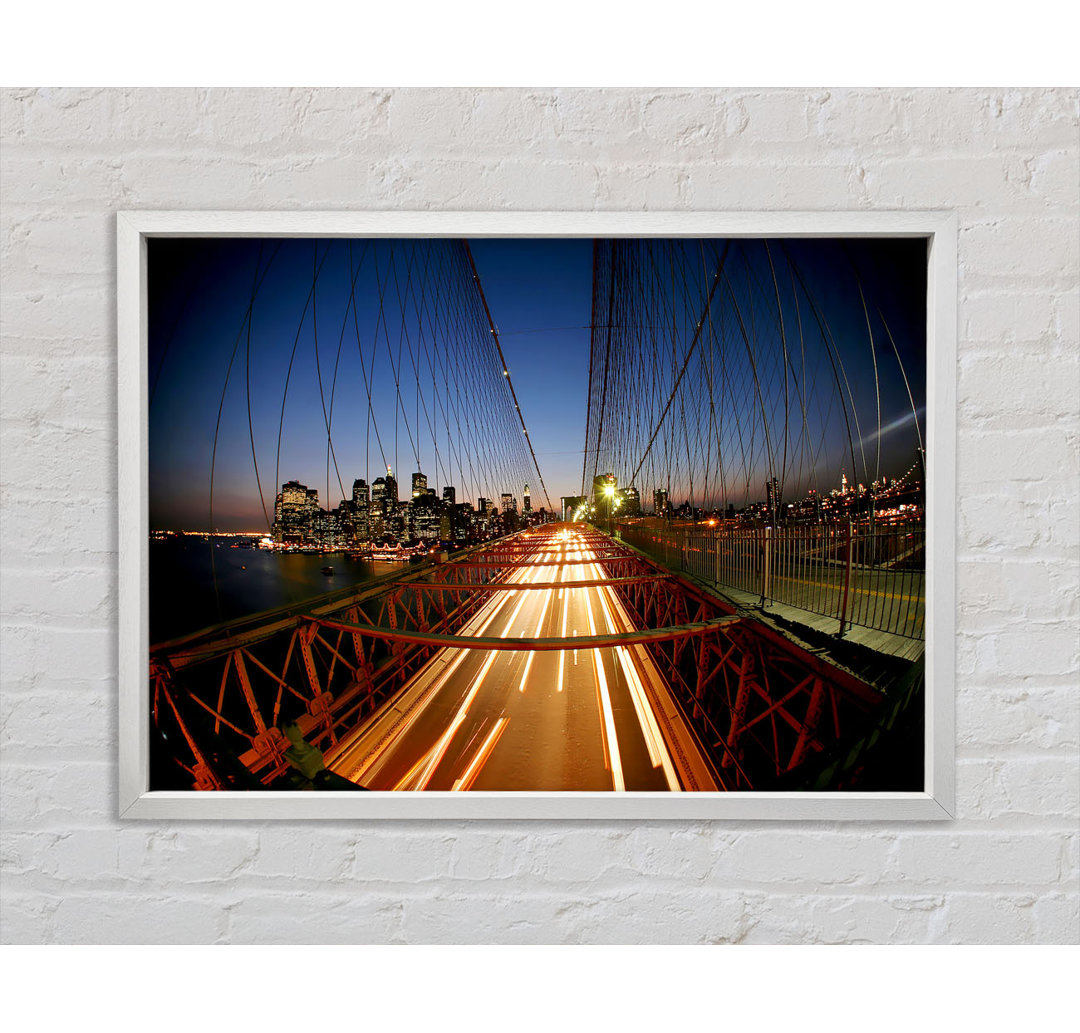 Brooklyn Bridge To New York City - Einzelner Bilderrahmen Kunstdrucke auf Leinwand