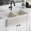 FarmhausQuatro 33" x 20" Double Bowl Front Apron Fireclay Sink-9354207