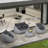 Giany Fully Assembled Altuminum Frame 4 - Person PVC-coated polyester Rope Outdoor Seating Group with Cushions-1706253905-1707526154