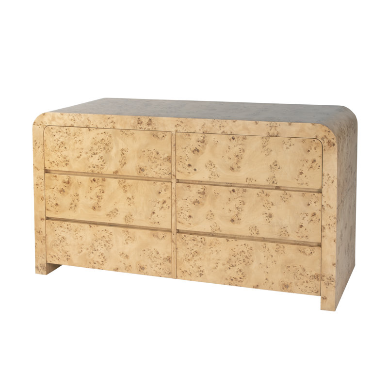 Cassius Burl Wood 6-Drawer Dresser