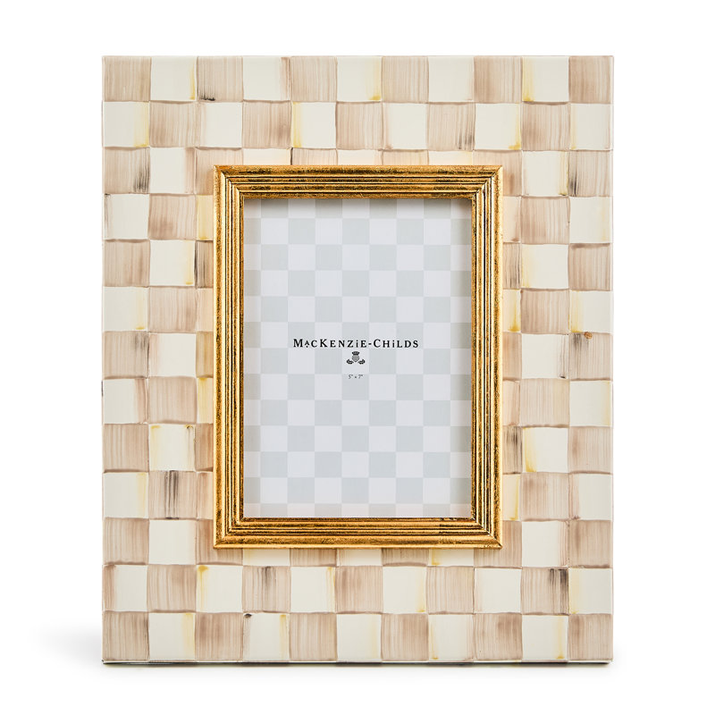 Mocha Check Frame, 5" W x 7" H