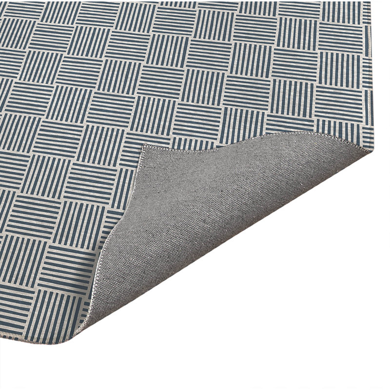 Tapis de cuisine léger antidérapant Gridblocked, Bleu, Rectangulaire 2 pi x 3 pi