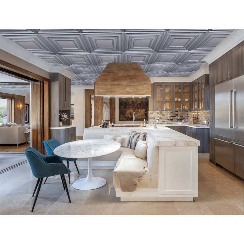Carreau de plafond en PVC 2 pi x 2 pi Falkirk Perth, Blanc perle