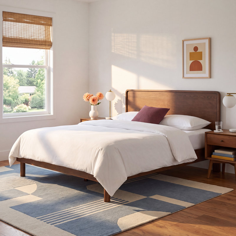 Tessa Wooden King Bed Dark Walnut, Brown, King