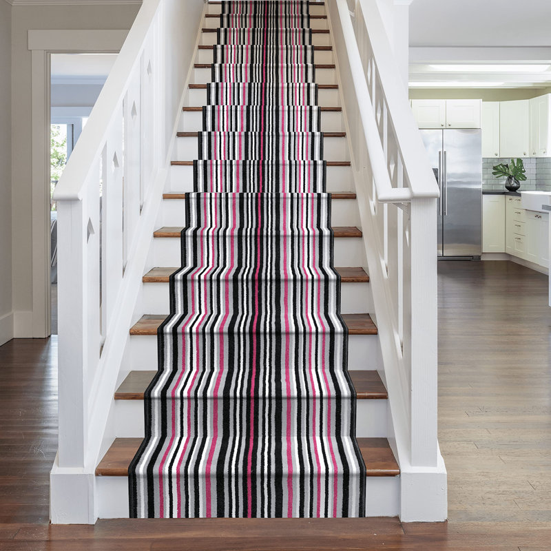 Abram Stair Runner Striped Indoor / Outdoor Area Rug, Runner 630cm x 60cm