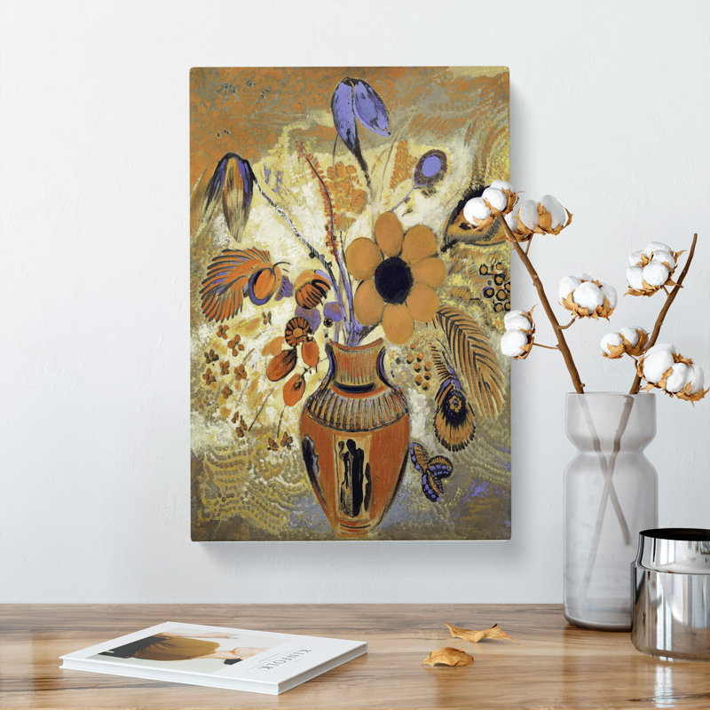 Etruscan Vase With Flowers by Odilon Redon - Wrapped Canvas, 60cm H x 40cm W x 3cm D