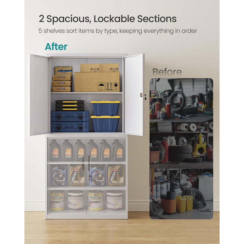 Steel Vertical Filing Cabinet, Grey