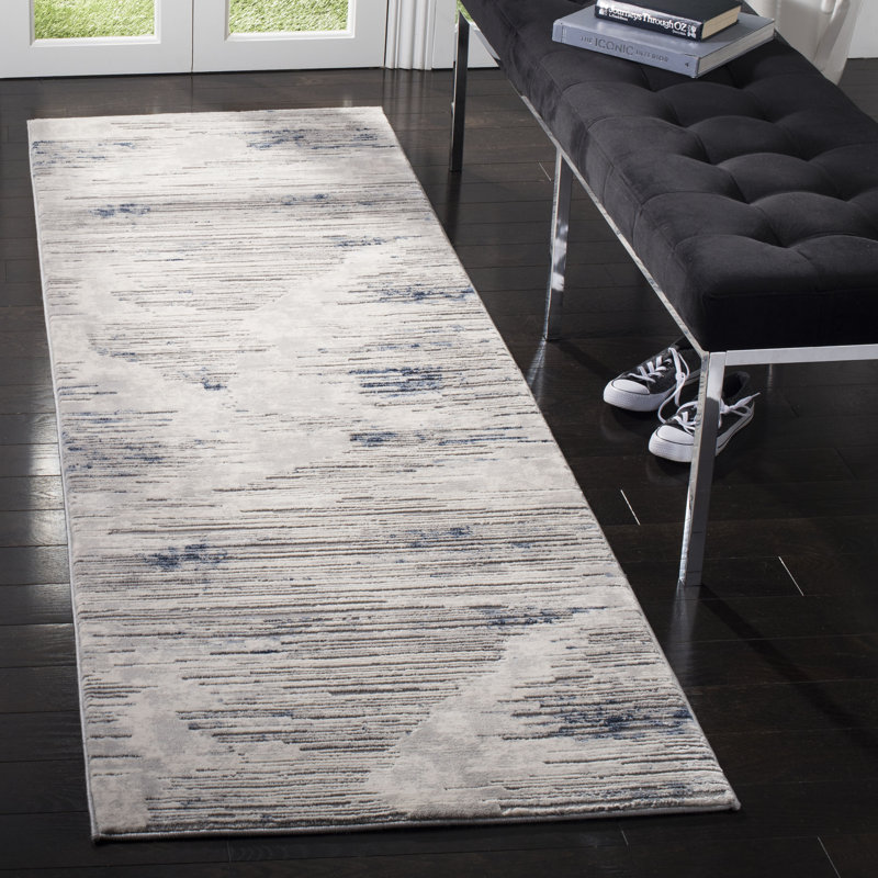 Ismael Abstract Ivory Area Rug, Runner 2'7" x 8'