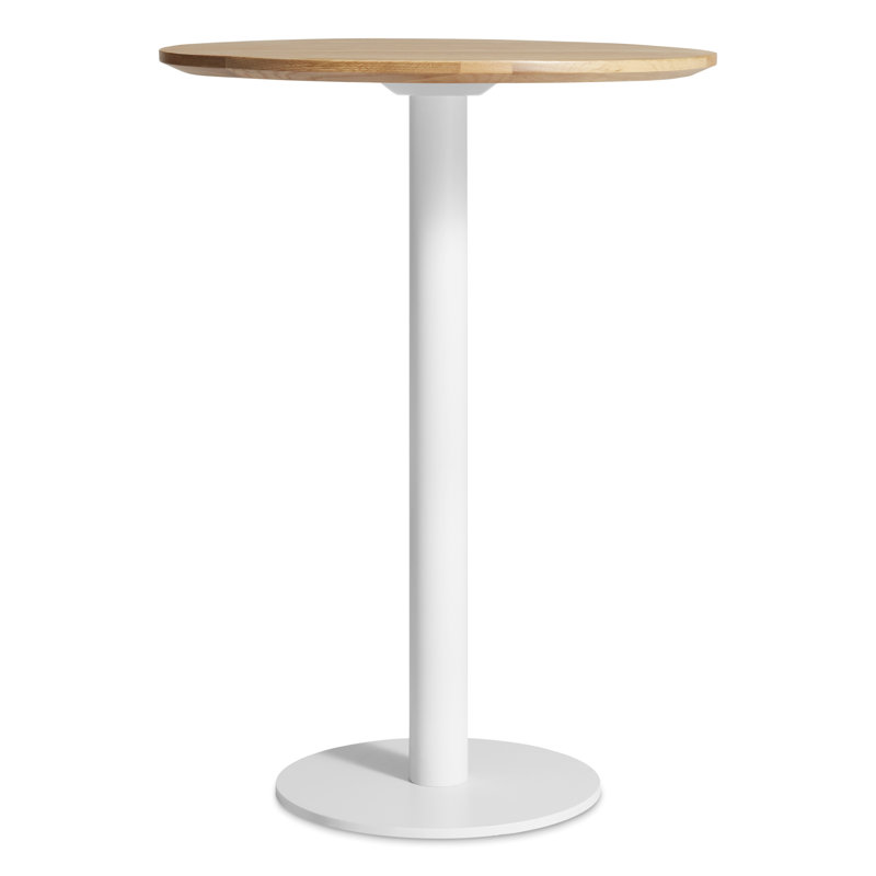 Easy Round Dining Table, White Oak, Matte White, 40" H x 30" W x 30" L