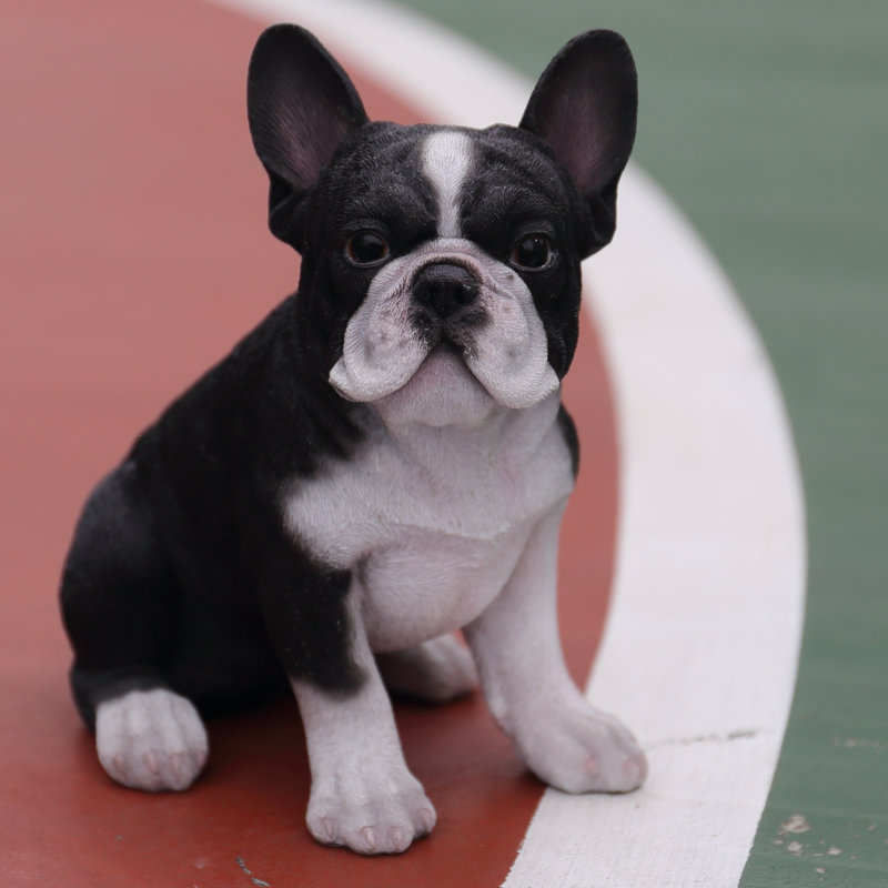 Statue chiot bulldog français assis