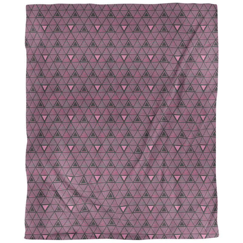 Tissu triangles tissé à la main, Rose, L 58 po x l 36 po, Faux lin