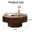 31.3 Inch Coffee Table For Office, Open Storage, Smooth Edges, Brown Walnut Tone Corner - Shaped In Finish, Construction, Quick Up