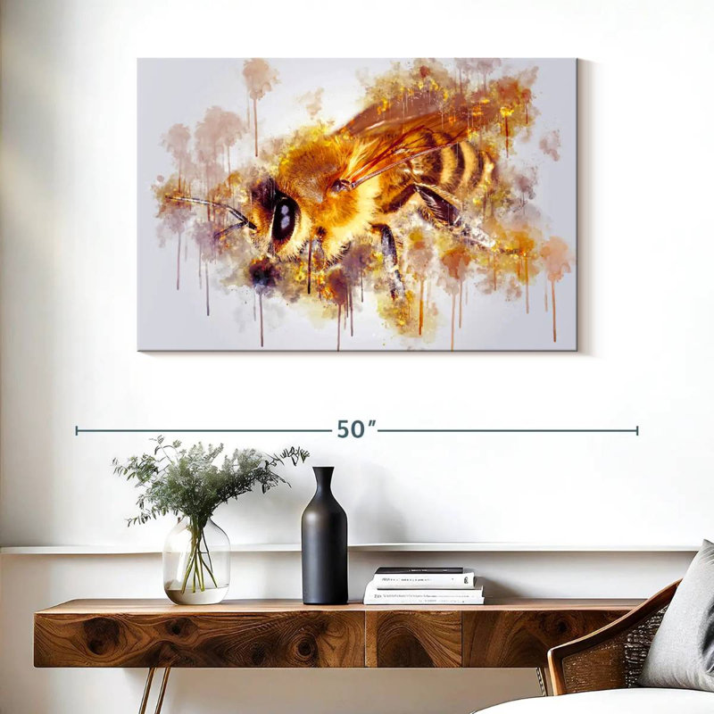 Abeille colorée, H 26 po x l 39 po