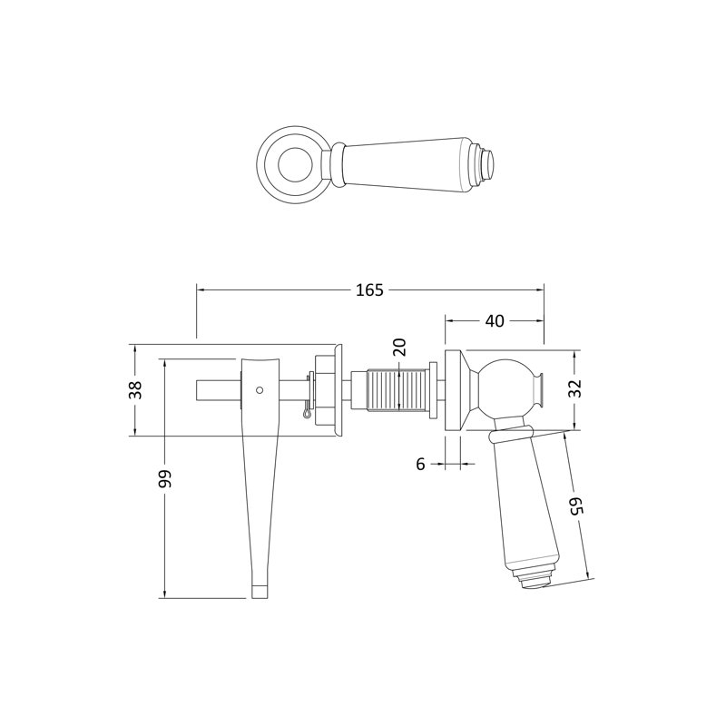 Ceramic Handle WC Lever
