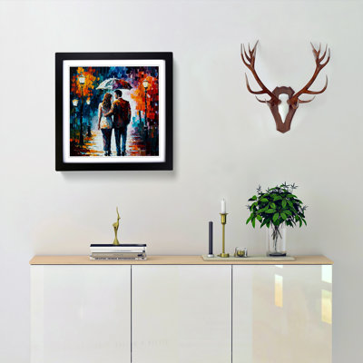 Lovers Palette Knife Painting No.1 - Single Picture Frame Print on Wood