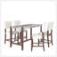 Ensemble de table de salle à manger 5 pièces à hauteur de comptoir, table de bar en faux marbre et 4 chaises rembourrées, ensemble de salle à manger moderne de style Mid-Century pour la salle à manger, cuisine de pub, petite place-120225771
