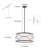 3-Light Modern Black Fabric Drum Pendant Light