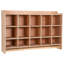 Organisateur de rangement mural pour casiers avec 15 casiers, range-chaussures, crochets et tablettes, armoire à jouets pour enfants en bois pour salle de classe