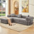 Modular Corduroy 3-Seat Sofa L Shaped Couch With Foldable Doublelayered Seat Cushion For Apartment-Compression Sofa In Box-1922191240