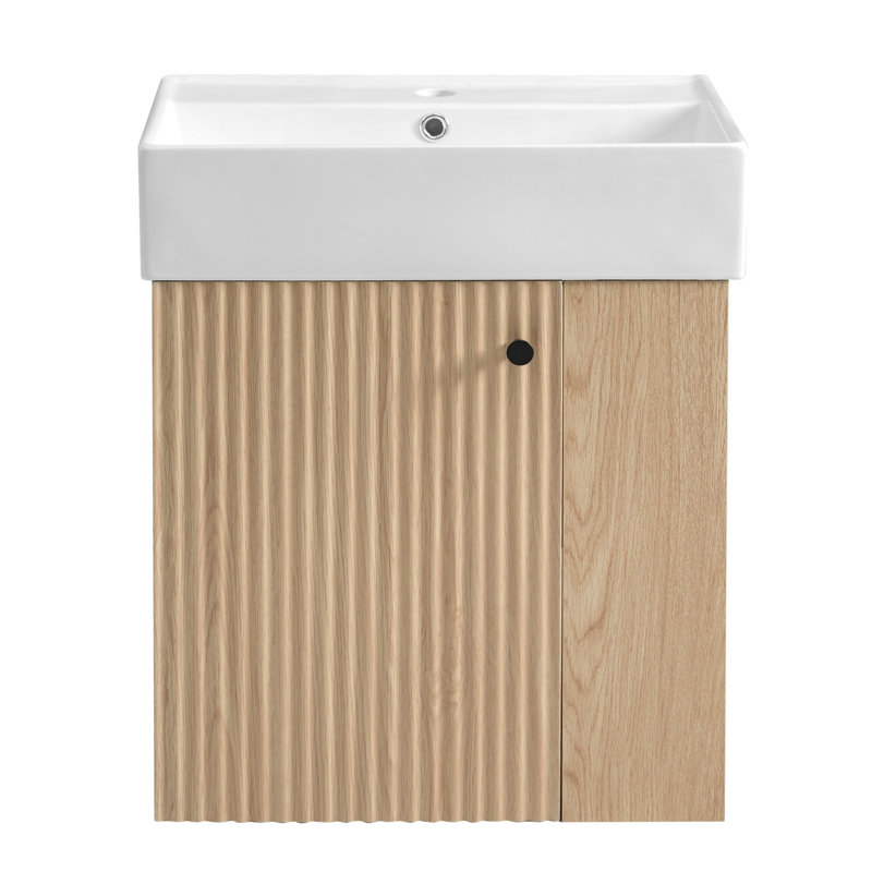 Meuble-lavabo flottant 21,6 po avec lavabo en céramique