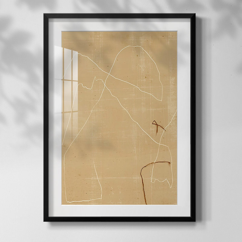 Sediments II, peinture sur papier encadrée, Noir