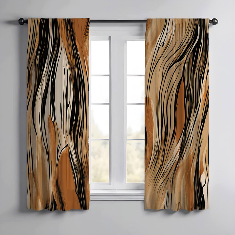 Paire de rideaux semi-transparents en polyester Dulach, L 40 po x L 52 po