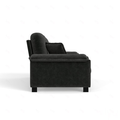 Canapé en chenille plissé 3 places avec support à ressorts durable et coussins en mousse épaisse et dense