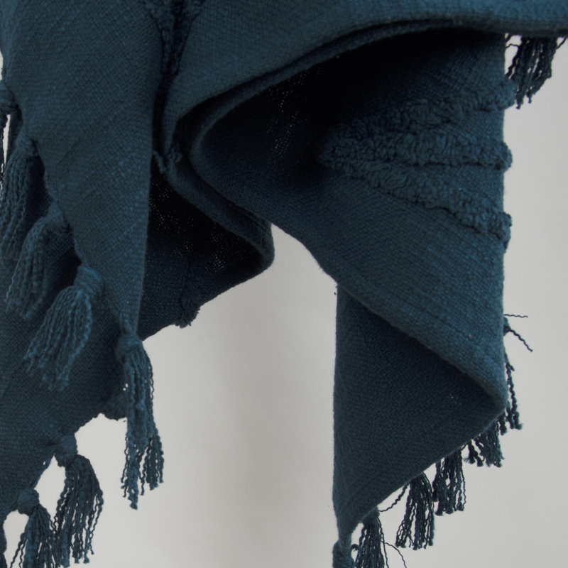 Jeté en coton Detrick, Bleu sarcelle